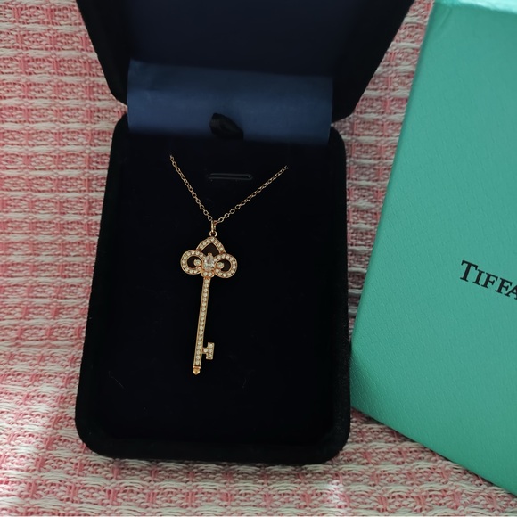Tiffany & Co. 18K Gold Crown Key Pendant Necklace - Picture 2 of 10